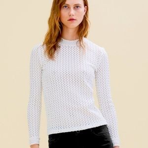 Maje long sleeve top in cream